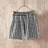 Pantalones de Algodón Tipo Mom Verano 2026 para Mujeres de Mediana Edad y Mayores, Pantalones Cropped de Cuadros, Pantalones Harem de Mediana Edad, Pantalones Casuales Estampados para Mujer