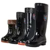 Botas de Chuva de Segurança para Trabalho Masculino de Cano Alto, Resistentes ao Desgaste, Cano Longo, PVC Preto, Impermeáveis, Antiderrapantes, Resistentes a Ácidos
