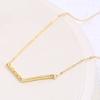 Collar con colgante de soporte vacío de múltiples cuentas en forma de V con retención de color chapado en oro doméstico de 14K, accesorios DIY, accesorios sencillos para mujer
