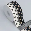 Cinta de sarga con estampado de puntos Adorno para el cabello hecho a mano Boda DIY Lazo Flor para pastel Cinta de decoración para caja de regalo en stock