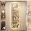 Pintura Decorativa de Entrada Fulu de Lujo Ligero Pintura de Luz LED Estéreo de Gama Alta Pintura Colgante Mural para Entrada de Sala de Estar Pasillo
