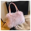 Bolso Mao Mao para Mujer 2024 Invierno Nueva Moda Estilo Occidental Bolso Tote de Felpa Combinable Bolso de Mano Casual Bandolera