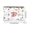 Bolsa de Cosméticos com Zíper Estampada Mais Vendida da Amazon Bolsa de Higiene Pessoal Feminina de Mão Estojo Simples e Moderno de Lona Bolsa de Armazenamento