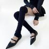Otoño e Invierno Nueva Llegada Calcetines para Pie Ancho Costuras Tiro Alto Rodillera Cubrepiernas Cálido Adelgazante Color Sólido Rizo Patrón Vertical Calcetines hasta la Rodilla para Mujer