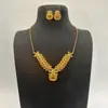 Conjunto de collar y pendientes florales de Dubái de Oriente Medio, chapado en oro, para novias, bodas, ventas transfronterizas, resistente al deslustre y extravagante para banquetes