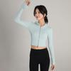 Chamarra Llulu Transfronteriza para Mujer, Ropa para Correr, Entrenamiento, Yoga, Cárdigan de Manga Larga, Top Versátil para Pilates y Yoga