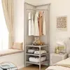 Rack de Canto para Casacos Mais Vendido Transfronteiriço Armazenamento de Quarto Cabideiro Multifuncional de Chão Prateleira de Canto para Uso Diário em Casa
