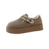Estilo Floresta Veludo Retrô Birkenstock Sapato Solado Macio Outono Slip-On Quente Algodão