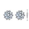 Pendientes de Plata con Aguja de Plata, Zirconia Cúbica de un Quilate, Estilo Coreano, Compactos, Pendientes Sencillos y Elegantes, Pendientes de Aro con Forma de Corona con Garras, Modernos