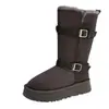 Botas Largas de Caballero Engrosadas Piel Nuevo Estilo Más Terciopelo Botas de Nieve Mujer Botas Altas Noreste 2026 Zapatos de Algodón de Moda Botas de Algodón de Invierno