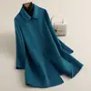 Venta de Liquidación, Sin Devoluciones ni Cambios, Abrigo de Lana para Mujer, de Longitud Media, Lana de Doble Cara, Abrigo de Cachemira para Mujer, Abrigo de Lana Adelgazante, Ropa para Mujer de Tallas Grandes