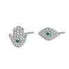 Collar Colgante Yuanfan S925 Plata de Ley Ojo del Diablo Incrustado con Diamantes de Nicho para Mujer, Cadena Clavicular de Mano de Fátima en Capas de Lujo Ligero