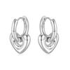 Pendientes de acero de titanio con hebilla para dos orejas, de celebridades de Internet, elegantes, de lujo y de alta gama, fáciles de combinar.