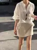 Artículo Popular Recomendado para Colección Personal ~ Camisa de Lino Blanco de Alta Gama de Estilo Francés Casual y Relajado para Mujer, Top de Protección Solar de Verano