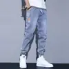 Jeans de Trabajo de Marca de Moda para Hombre Primavera y Otoño Nuevos Pantalones Acortados Sueltos Pantalones Largos Casuales Harlan