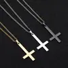 Moda Masculina Trendy Europea y Americana Colgante Diseño de Nicho Acero Inoxidable Cruz Invertida Clásico Simple Personalizado Collar para Mujeres