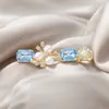 Fornecimento Direto da Fábrica Hairpin de Strass Verde Esmeralda Super Brilhante de Luxo Leve Presilha de Cabelo de Fada Grampo de Cabelo Lateral para Franja Acessório de Cabelo
