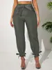 Pantalones casuales de cintura media para mujer, populares en Europa y América, con diseño de lazo, al por mayor desde Amazon