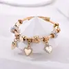 Exportación Transfronteriza Más Vendido 2025 Panjia Nuevo Bronce Lujo Accesible Encaje Corazón DIY Pulsera de Cuentas Joyería