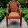 Silla de Ratán para Balcón para Ocio, Uso Doméstico, Gruesa y Resistente, Silla Tejida a Mano para Patio, Terraza Exterior, con Respaldo, Silla de Tejido de Ratán