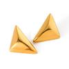 Venda Quente Transfronteiriça Mesmo Estilo Luxo Leve Elegante Novo Estilo Ouro 18k Latão Brincos de Tarraxa de Alta Qualidade Triângulo Exagero para Mulheres