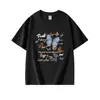 Camiseta Feminina de Algodão Puro, Manga Curta, Corte Solto, Cor Preta, Novo Estilo de Verão, Design de Borboleta com Letras Estilo Americano, Top Solto de Alta Qualidade