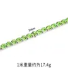 Acero Inoxidable Cadena de Taladro Lujo Sencillo Moda Piedra de Nacimiento Fila Única Pulsera de Diamantes Pulsera de Zirconia Redonda Cadena de Tenis Joyería de Mano