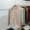 Suéter de Punto para Hombre Otoño e Invierno Nuevo Trendy Ins Suéter Casual para Hombre Color Sólido Cuello Alto Cálido Top Interior