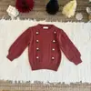 Suéter Navideño para Niña, Suéter Jacquard Retro, Suéter Festivo Rojo de Año Nuevo, Suéter Cálido de Punto