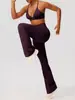 Conjunto popular de ropa de yoga: Conjunto de dos piezas de estilo europeo y americano: sujetador deportivo ajustado de doble cara cepillada y pantalones largos moldeadores de glúteos para correr y fitness