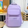 Mochila Versátil de Moda de Color Sólido de Gran Capacidad para Hombres y Mujeres, Bolso Escolar Casual Simple para Estudiantes y Parejas, Bolsa de Regalo