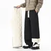Pantalones Casuales de Terciopelo de Cordero para Hombre Invierno Forrados de Felpa Cálidos 2025 Nuevos Pantalones Rectos Sueltos para Deportes al Aire Libre
