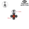 Brincos de Stud para Lábio Titânio G23 Transfronteiriços Aranha Olho de Cavalo Zircônia Orifício da Orelha Decoração de Lábio F136 Joias para Piercing Atacado em estoque