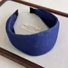 Faixa de Cabelo Azul em Jeans Estilo Coreano, Fashion e Versátil, Faixa Larga de Xadrez Fino, Faixa que Aumenta a Altura, Acessório de Cabelo de Alta Definição
