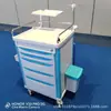 Carrinho de Tratamento com Balde Duplo de Aço Inoxidável 304, Carrinho de Instrumentos com Gaveta Dupla e Camada Dupla, Carrinho de Tratamento com Balde Duplo para Descarte, Carrinho de Infusão para Ambulatório