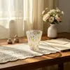 Copo de vela colorido em forma de T com bolinhas estilo ins europeu e americano, personalização de copo de cera soprado à mão, copo de vidro de aromaterapia criativo