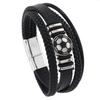 Pulsera de Cuero Magnética de Estilo Punk Nuevo y Moderno Estilo Deportivo Fútbol Hebilla Magnética Pulsera de Cuero Simple Europea y Americana