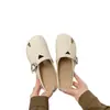 Mocasines cerrados tipo Birkenstock de suela plana para mujer, nuevos zapatos de moda de verano 2026 para combinar con faldas, sandalias sin cordones
