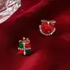 Brincos de Papai Noel com floco de neve, sinos de açúcar de cana, brincos de alce, chapéus de Natal, brincos de Papai Noel transfronteiriços europeus e americanos