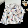 Conjunto de pijama de manga larga para niños para primavera y otoño, corte holgado, elegante ropa de casa de seda helada para niños, adecuado para niños mayores, ropa para aire acondicionado