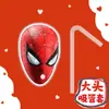 Taza de Cabeza Grande de Spider-Man de Anime Cubierta para Popote de Succión Cubierta para Popote de Té de Leche Cubierta Antipolvo para Vaso de Agua Accesorios
