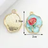 Accesorios para Joyería DIY Estilo Chanel Pequeños Transfronterizos, Joyería DIY Hecha a Mano con Flor Ovalada, Accesorios para Joyería DIY de Aleación Esmaltada