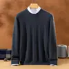 Suéter de punto trenzado con cuello redondo para hombre, un nuevo estilo otoño/invierno, perfecto como capa base cómoda, moderno y casual