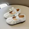 Zapatos de Princesa para Niñas Zapatos Individuales de Cristal 2024 Nuevos Suela Suave Pedrería a la Moda Primavera y Otoño Zapatos de Cuero Zapatos Infantiles para Niña