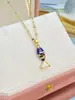 Serie Oceánica de Verano Europea y Americana Collar de Peces de Colores Cadena para Clavícula de Pez Dorado de Moda Personalizado Oro Galvanizado al Vacío