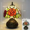 Nueva Lámpara de Mesa Tiffany Estilo Retro Americano Sala de Estar Estudio Lámparas Artesanales de Vidrio de Colores Pantalla de Lámpara Lámpara de Mesa Americana