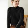 Suéter de Cashmere Grosso com Gola Alta Meia-Boca Outono/Inverno 2025 para Mulheres, Pulôver com Padrão Torcido Sete Pontos, Suéter Base de Tricô Versátil com Caimento Solto