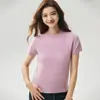 Cárdigan de punto Campari 25% seda de morera 75% cachemira, conjunto básico de cuello redondo para mujer, manga corta, top versátil