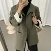 Foto real Roupa feminina Coreana Dongdaemun Roupa feminina Novo estilo de alta qualidade Roupa feminina Barn Song sensação solta emagrecedor lapela de cor contrastante central