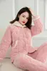 Pijama de Otoño e Invierno para Mamá, para Mujeres de Mediana Edad y Mayores, Estilo Franela, Estilo para Todas las Estaciones, Talla Grande, Estilo Engrosado de Invierno, Cálido y Cómodo
